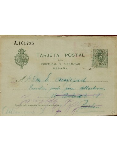 FA4479. Tarjeta postal dirigida a Berlin y posteriormente reexpedida