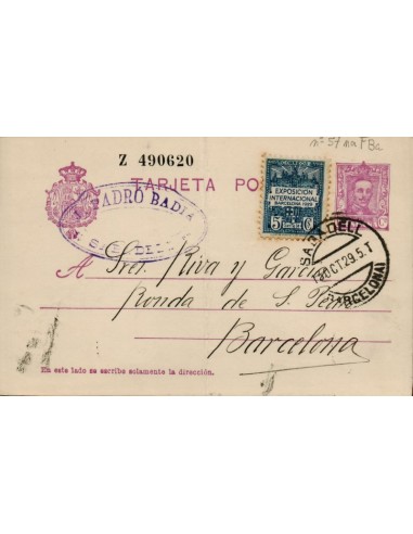 FA4481. 1929, Tarjeta postal de Sabadell a Barcelona