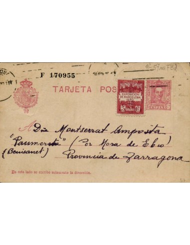FA4484. Tarjeta postal de Barcelona a Benisanet