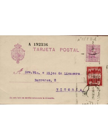 FA4485. 1929, Tarjeta postal de Barcelona a Vitoria