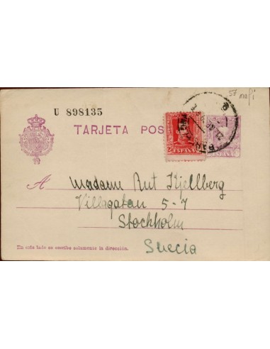FA4488. Tarjeta postal de Barcelona a Stockolm (Suecia)