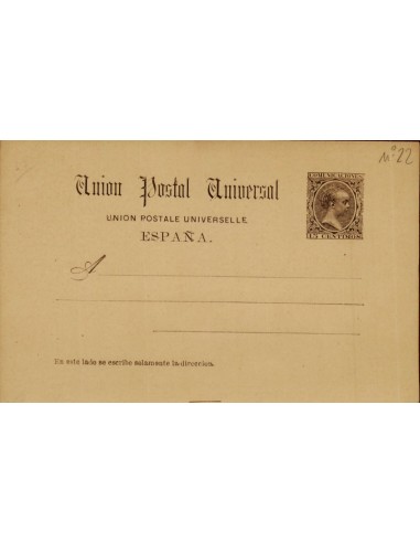 FA4494. Tarjeta postal para la U.P.U. con Inscripción Gótica (1889-1892)