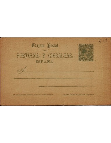 FA4498. Tarjeta postal para Portugal y Gibraltar con Inscripción Gótica (1890-1892)