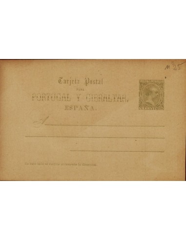 FA4499. Tarjeta postal para Portugal y Gibraltar con Inscripción Gótica (1890-1892)