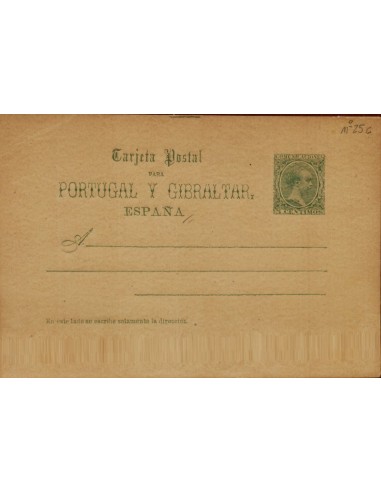 FA4502. Tarjeta postal para Portugal y Gibraltar con Inscripción Gótica (1890-1892)