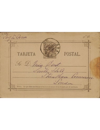 FA4566. 1882, Tarjeta postal dirigida de Granada a Londres
