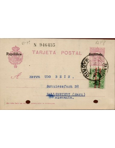FA4633. Tarjeta postal dirigida de Madrid a Ballenstedt (Alemania)