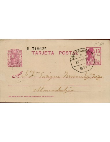 FA4640. Tarjeta postal dirigida a Almendralejo