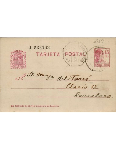 FA4654. Tarjeta postal dirigida a Barcelona