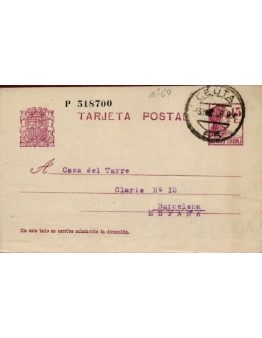 FA4655. Tarjeta postal dirigida de Ceuta a Barcelona