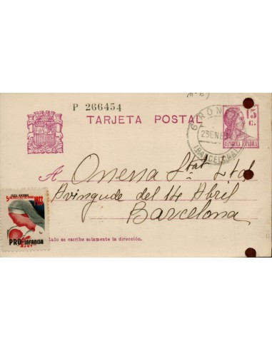 FA4657. 1934, Tarjeta postal dirigida de Gerona a Barcelona