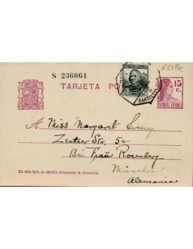 FA4660. 1936, Tarjeta postal dirigida a Alemania