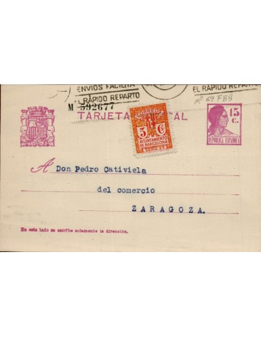 FA4668. Tarjeta postal dirigida a Zaragoza