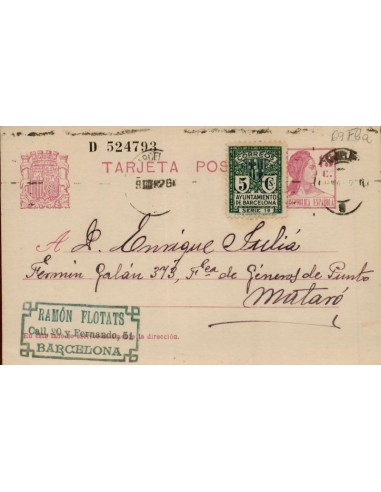 FA4671. Tarjeta postal de Barcelona a Mataro