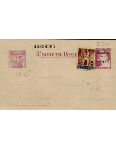 FA4675. Tarjeta postal con sobrecarga MATRONA DE FRENTE