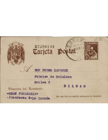FA4702. Tarjeta postal dirigida de Coruña a Bilbao