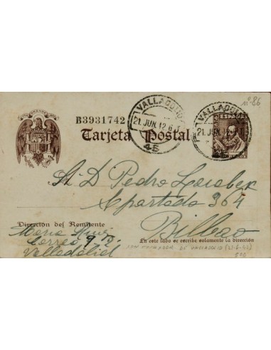FA4705. 1942, Tarjeta postal dirigida de Valladolid a Bilbao