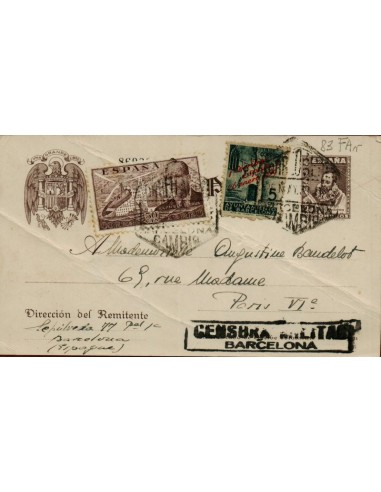FA4717. Tarjeta postal dirigida de Barcelona a Paris (Francia)
