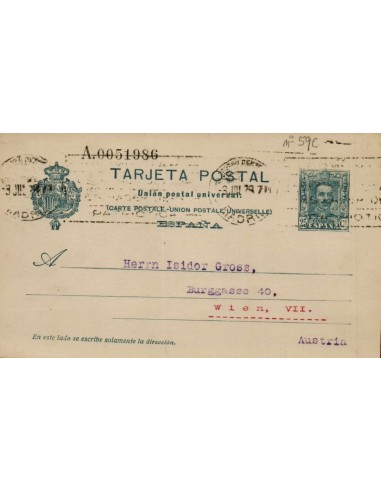 FA4722. Tarjeta postal dirigida de Madrid a Viena (Austria)