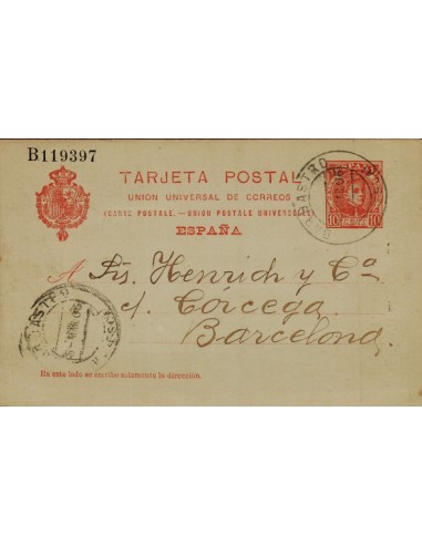 FA4734. 1906, Tarjeta postal dirigida de Barbastro a Barcelona