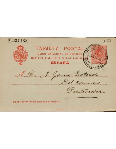 FA4742. Tarjeta postal dirigida de Barcelona a Pontevedra