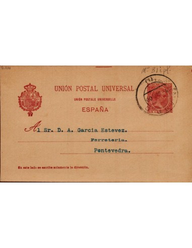 FA4766. 1900, Tarjeta postal dirigida de Madrid a Pontevedra