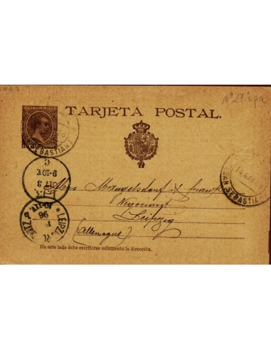FA4767. 1896, Tarjeta postal dirigida a Leipzig (Alemania)
