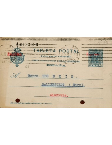 FA4774. Tarjeta postal dirigida a Ballenstedt (Alemania)