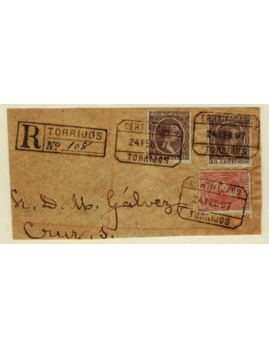 FA4811. Emision 1-10-1889, 1897 fragmento de certificado desde Torrijos