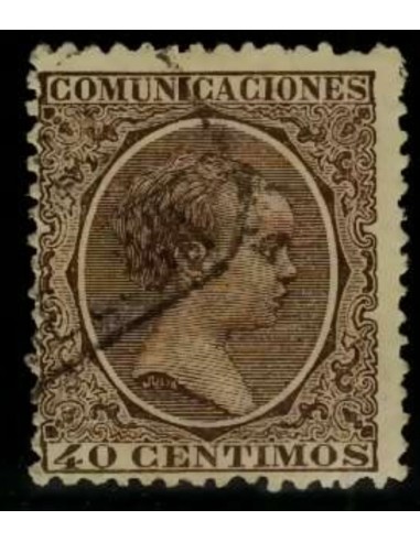 FA4827. Emision 1-10-1889, 40 céntimos de peseta color castaño cancelado con fechador rectangular