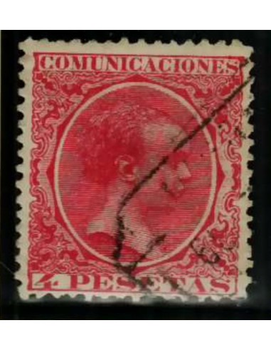 FA4843. Emision 1-10-1889, Valor de 4 pesetas rosa cancelado con fechador rectangular