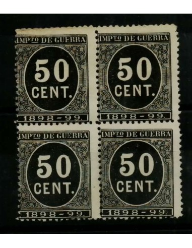 FA4887. 1898 Cifras, Bloque de 4 valores de 50 centimos