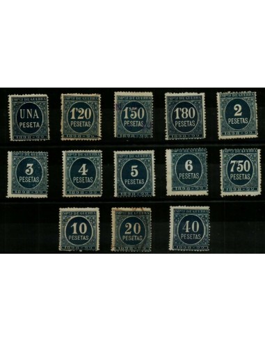 FA4892. 1898 Cifras, 135 valores de diversos importes fondo azul