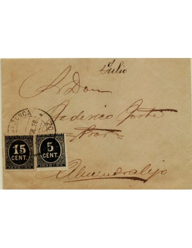 FA4899. 1898, carta circulada en Villafranca de los Barros a Almendralejo