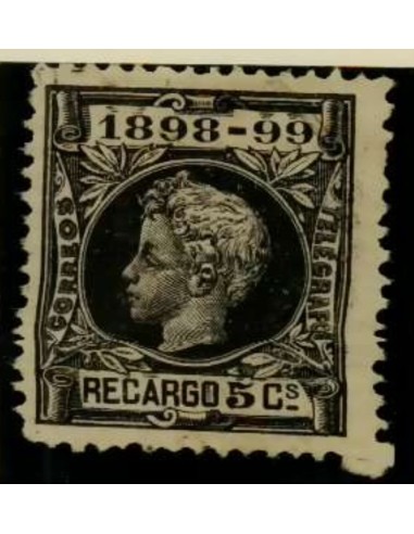 FA4904. 1898, Sello de recargo de 5 centimos, NUEVO