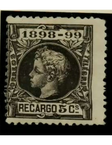 FA4905. 1898, Sello de recargo de 5 centimos, NUEVO