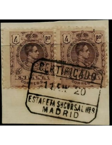 FA4950. 1920, Fragmento de correo certificado de Madrid