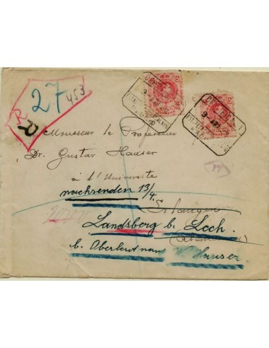 FA4957. 1922, certificado circulado de Madrid a Landsberg (Alemania)