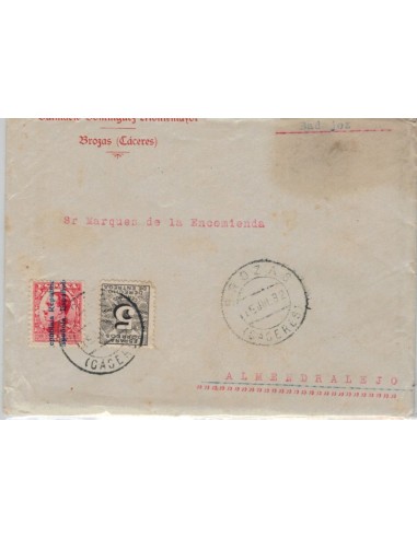 FA5008. 1932, Carta circulada de Brozas a Almendralejo