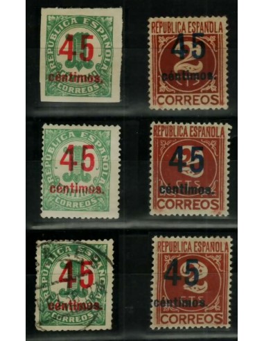 FA5040. 1938, Serie CIFRAS, sello 1 y 2 cts habilitado con nuevo valor