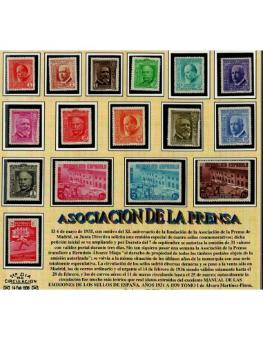 FA5083. 1936, XL aniversario Asociacion de la Prensa, serie completa 16 valores NUEVO