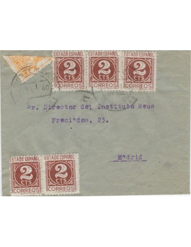 FA5103. 1940, Carta circulada de Montemayor a Madrid, franqueo con sello bisectado