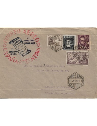 FA5235. 1948, Correspondencia de Madrid a Rosario de Santa Fe (Argentina)