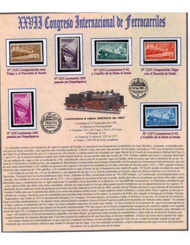 FA5569, 1958, XVII Congreso internacional de ferrocarriles, serie completa NUEVO