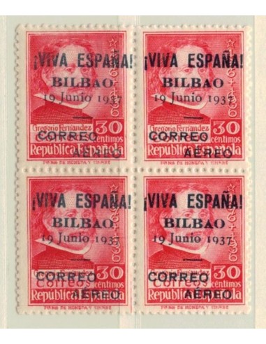 FA5603, 1937, Emisiones patrioticas, bloque de 4 valores, Bilbao