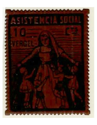FA5796. Sellos locales, Viñeta Asistencia Social Vergel