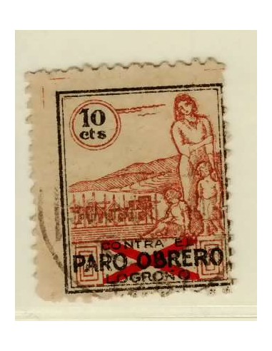 FA5803. Sellos locales, Viñeta Contra Paro Obrero Logroño