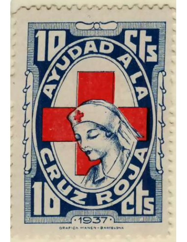 FA5840. Sellos locales, Viñeta Ayudad a la Cruz Roja