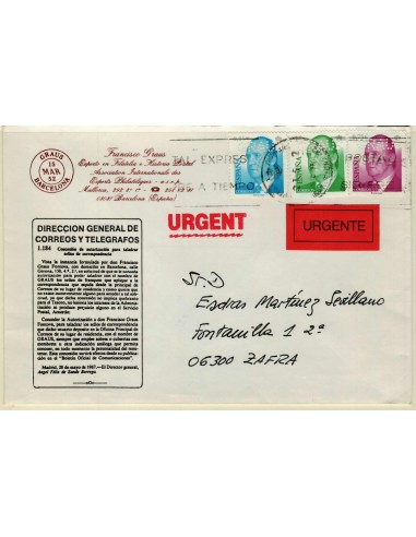 FA5860. 1975, Reinado de Juan Carlos I. Sellos taladrados por disposicion de correo para Fransec Graus