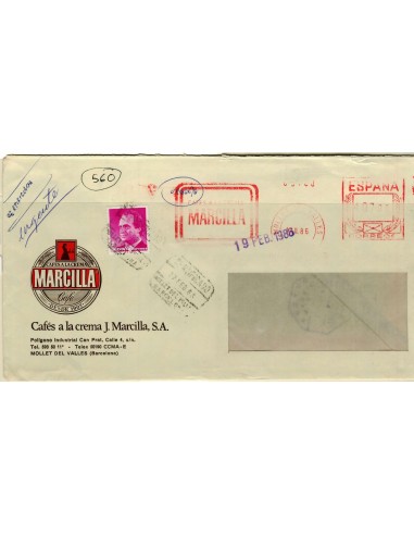 FA5872. 1986, Certificado urgente, sellos cancelados con rodillo publicitario
